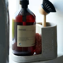 Meraki Brush & Soap Holder Datura Shellish Grey Small^ Køkken