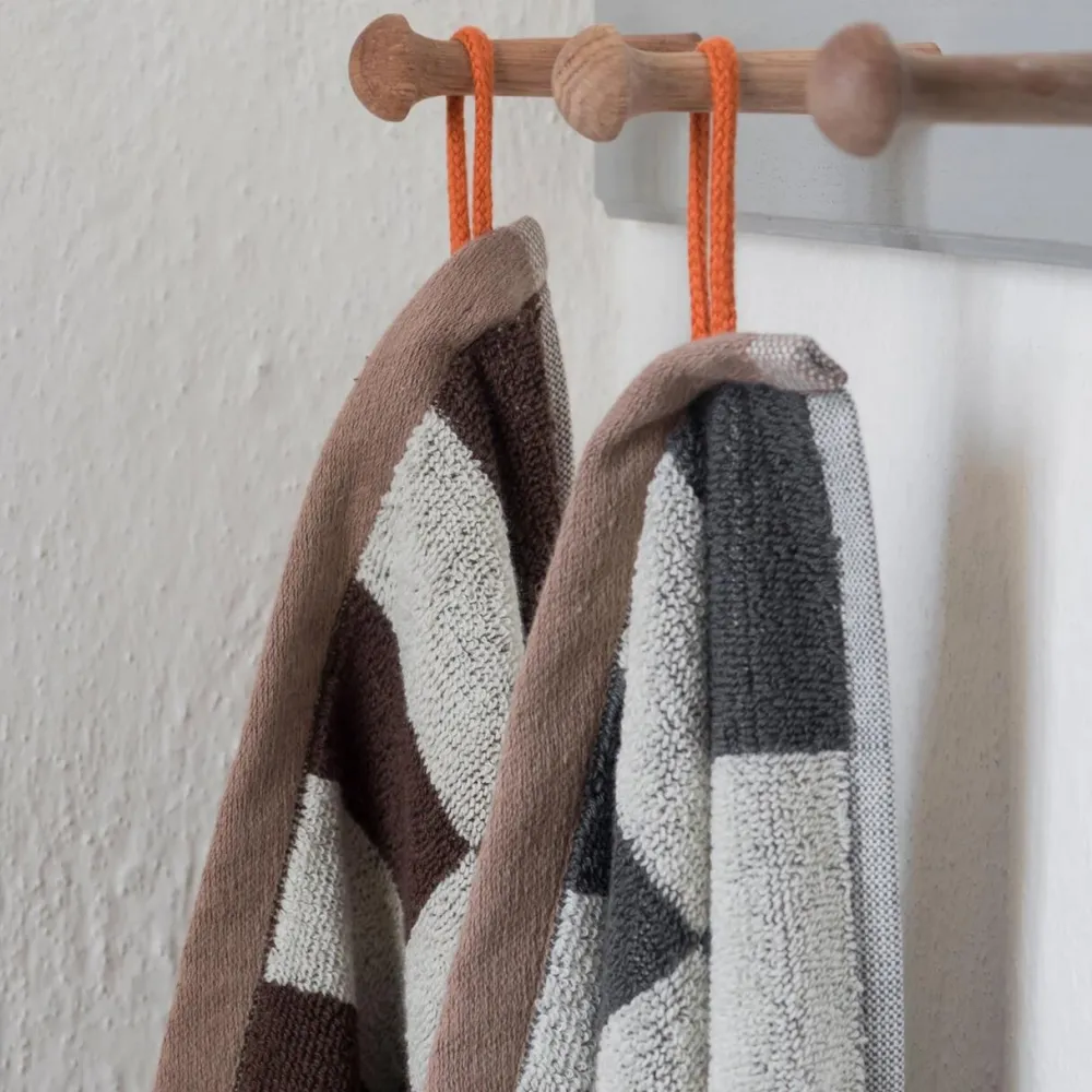 Mette Ditmer Retro Guest Towels Dark Grey^ Badeværelse|Badtekstiler