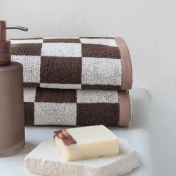 Mette Ditmer Retro Guest Towels Chocolate^ Badeværelse|Badtekstiler