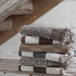 Mette Ditmer Retro Hand Towel Chocolate^ Badeværelse|Badtekstiler
