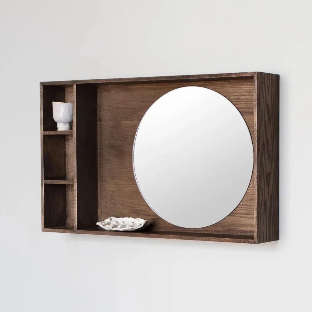 Mette Ditmer Show-Me Mirror Shelf Oak/Dark Oiled Small^ Reoler & Skabe|Andet Boligtilbehør