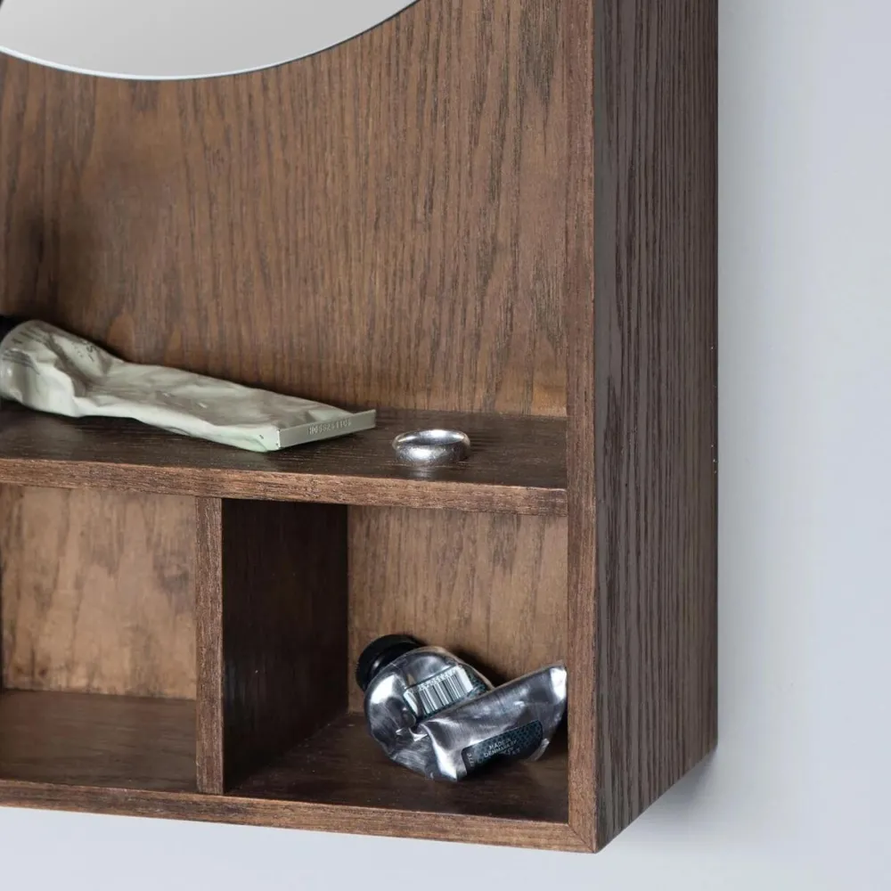Mette Ditmer Show-Me Mirror Shelf Oak/Dark Oiled Small^ Reoler & Skabe|Andet Boligtilbehør