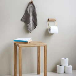 Moebe Toilet Roll Holder Oak/Brass^ Badeværelse