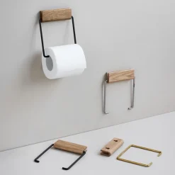Moebe Toilet Roll Holder Oak/Brass^ Badeværelse
