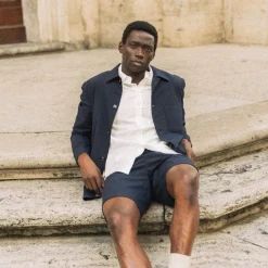 Mos Mosh Gallery Conor Seer Check Jacket Navy^ Overtøj