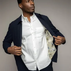 Mos Mosh Gallery Conor Seer Check Jacket Navy^ Overtøj