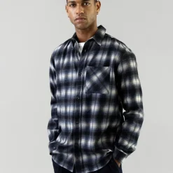 Mos Mosh Gallery David Shadow Overshirt Salute Navy^ Overdele