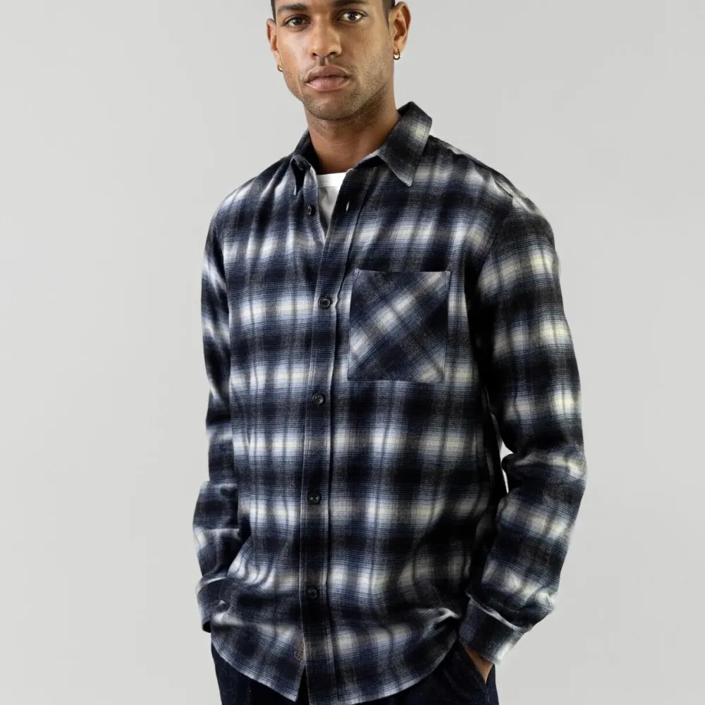 Mos Mosh Gallery David Shadow Overshirt Salute Navy^ Overdele