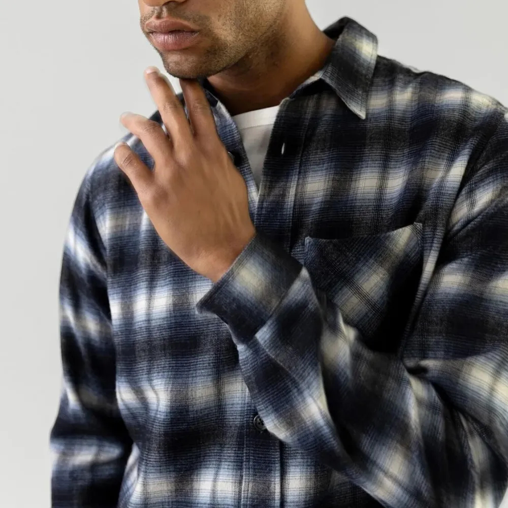 Mos Mosh Gallery David Shadow Overshirt Salute Navy^ Overdele