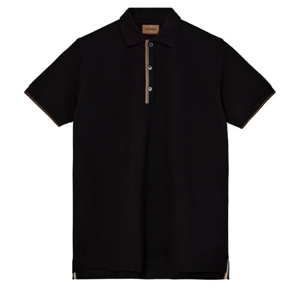 Mos Mosh Gallery Harvey Polo SS Tee Black^ Overdele