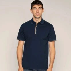 Mos Mosh Gallery Harvey Polo SS Tee Navy^ Overdele