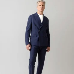 Mos Mosh Gallery Lui Dynamic Luxe Double-Breasted Blazer Navy^ Overdele