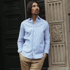 Mos Mosh Gallery Marco Oxford Stripe Shirt Light Blue^ Overdele