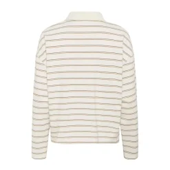 My Essential Wardrobe AnnaMW LS Polo Blouse Snow White Stripe^Dame Overdele