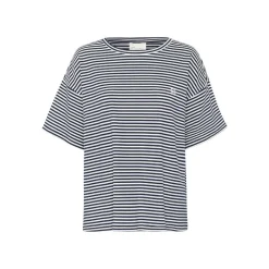 My Essential Wardrobe Dana Tee Navy W. Off White Stripe^Dame Overdele