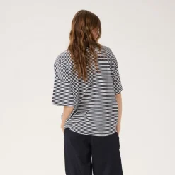 My Essential Wardrobe Dana Tee Navy W. Off White Stripe^Dame Overdele