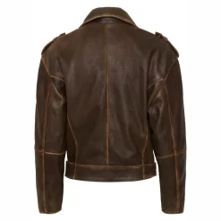 My Essential Wardrobe Gilo Leather Jacket Brown Retro Wash^Dame Overtøj
