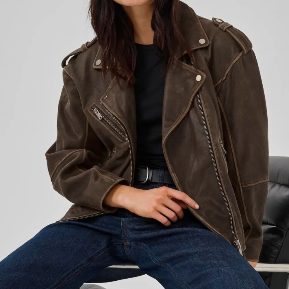 My Essential Wardrobe Gilo Leather Jacket Brown Retro Wash^Dame Overtøj