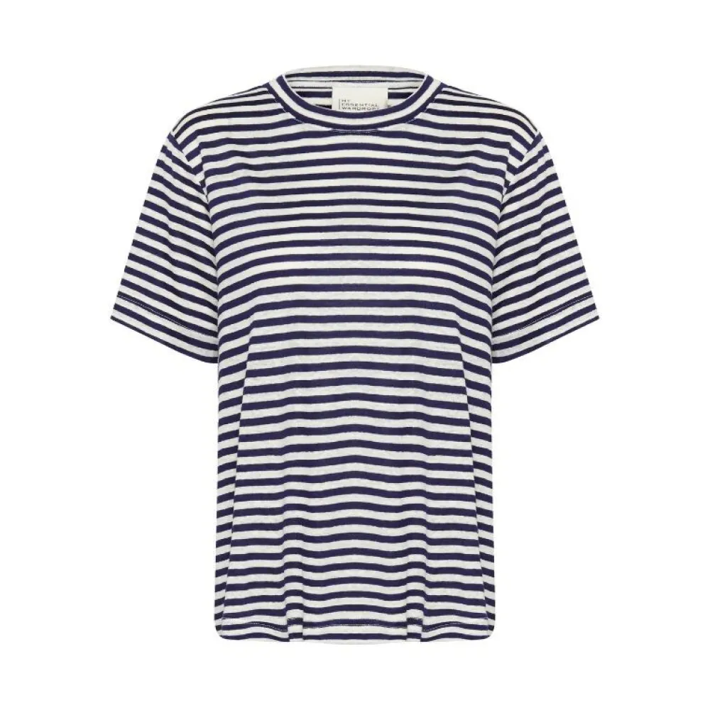 My Essential Wardrobe Lisa Striped Tee Dark Sapphire Blue Stripe^Dame Overdele