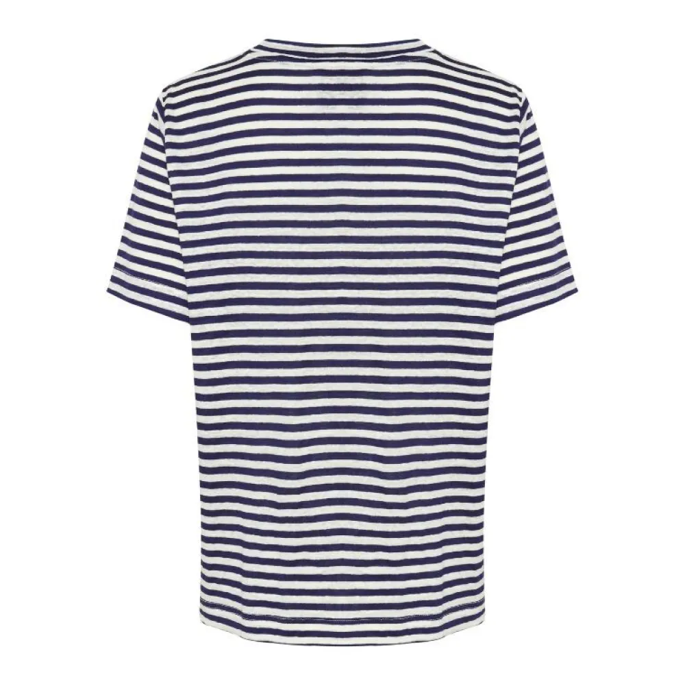 My Essential Wardrobe Lisa Striped Tee Dark Sapphire Blue Stripe^Dame Overdele