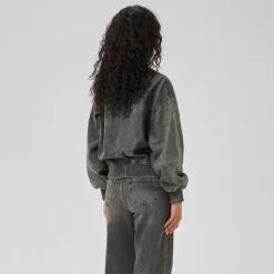 My Essential Wardrobe MattyMW Leather Bomber Jacket Medium Grey Retro Wash^Dame Overtøj