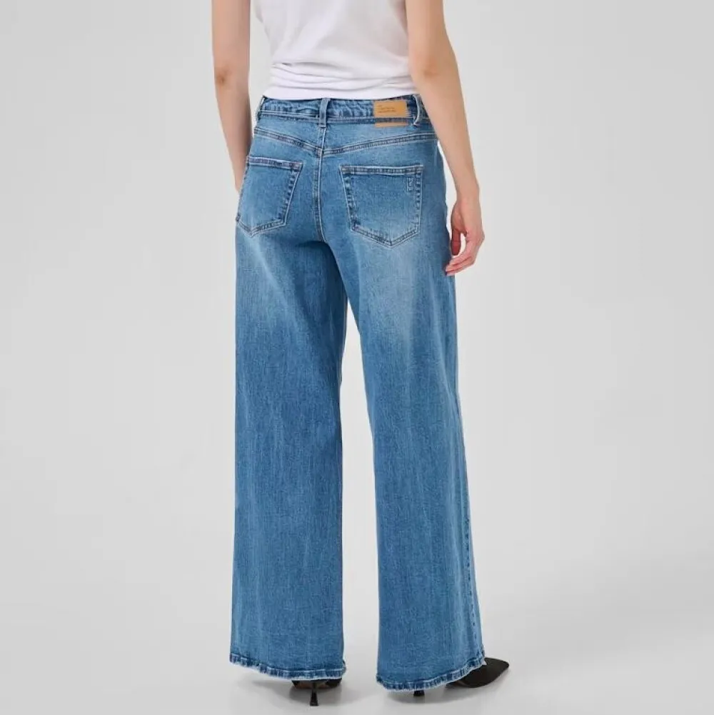 My Essential Wardrobe MWKaro 144 Mid X-Wide Jeans 32" Medium Blue Wash^Dame Underdele