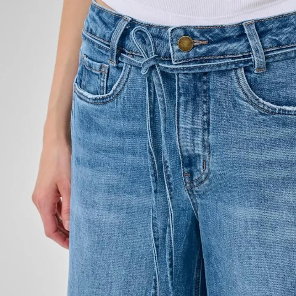 My Essential Wardrobe MWKaro 144 Mid X-Wide Jeans 32" Medium Blue Wash^Dame Underdele