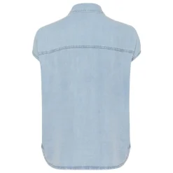 My Essential Wardrobe Nelly SS Shirt Light Blue Wash^Dame Overdele