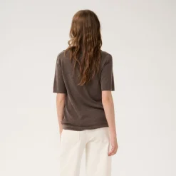 My Essential Wardrobe Polly Polo Blouse Major Brown Melange^Dame Overdele