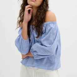 My Essential Wardrobe Skye Blouse Delft Blue Striped^Dame Overdele