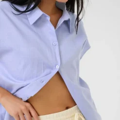 My Essential Wardrobe Stino Boxy Shirt Vista Blue^Dame Overdele