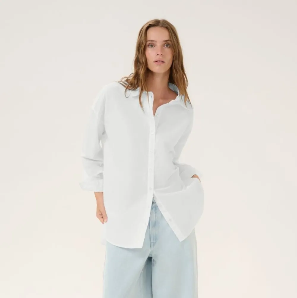 My Essential Wardrobe Sunna Boxy Shirt Bright White^Dame Overdele