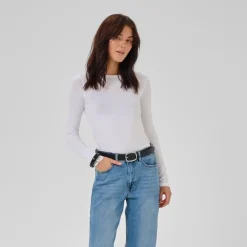 My Essential Wardrobe The Modal Blouse Bright White^Dame Overdele