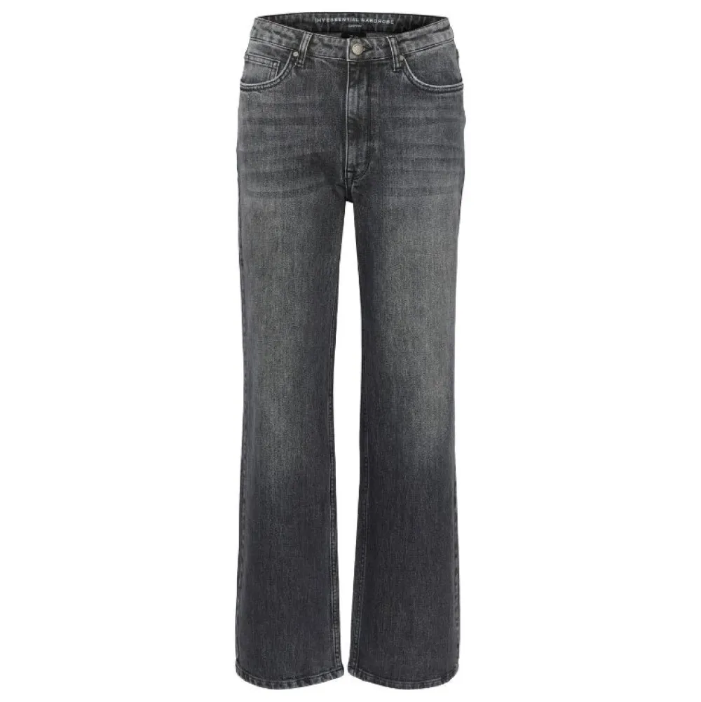 My Essential Wardrobe The Louis High Wide Jeans Dark Grey Retro Wash^Dame Underdele