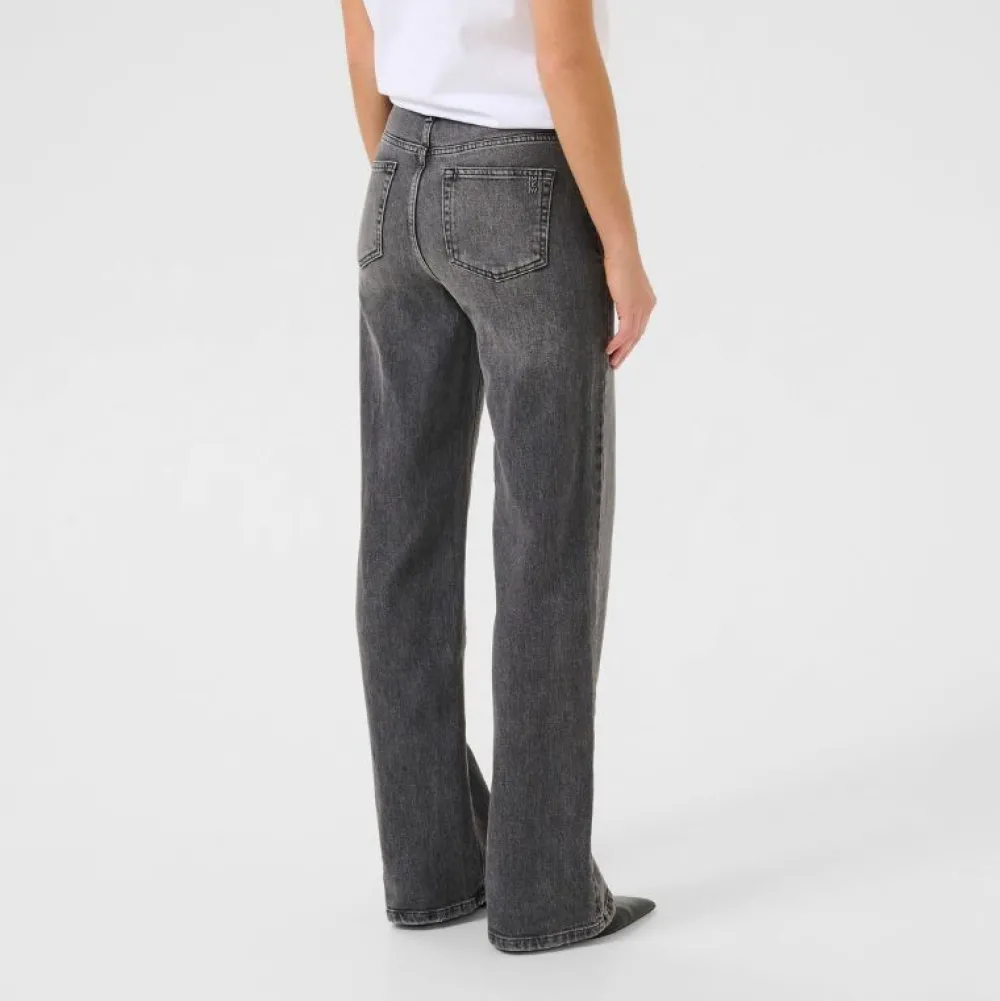My Essential Wardrobe The Louis High Wide Jeans Dark Grey Retro Wash^Dame Underdele