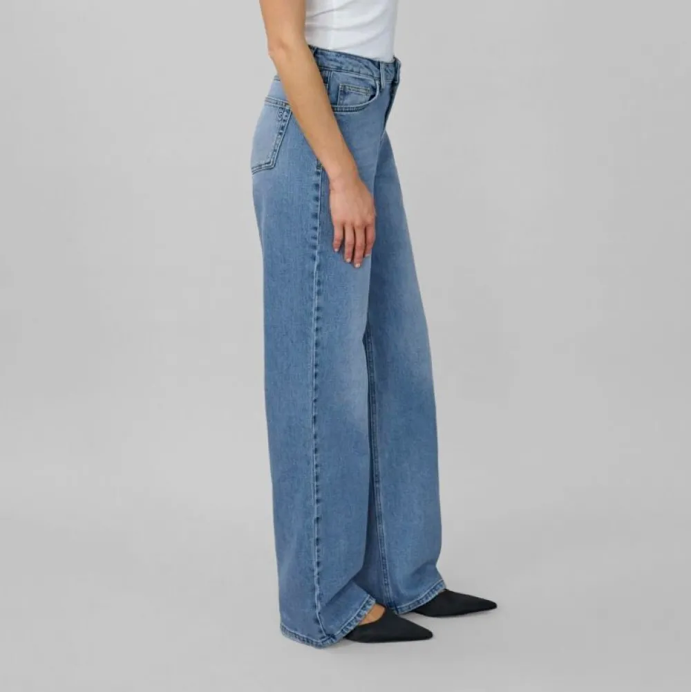 My Essential Wardrobe The Louis High Wide Jeans Medium Blue^Dame Underdele