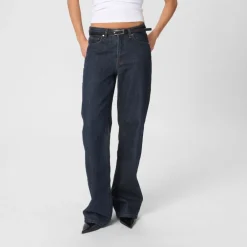 My Essential Wardrobe The Louis High Wide Jeans Dark Blue Un-Wash^Dame Underdele