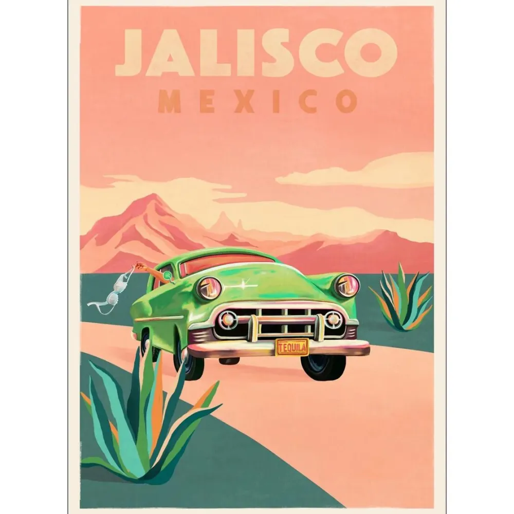 Poster & Frame Jalisco Mexico Vintage Travel Poster 30x40 cm^ Andet Boligtilbehør|Illustrationer & Plakater