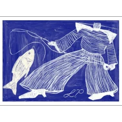 Poster & Frame Sam Fishing 50x70 cm^ Illustrationer & Plakater