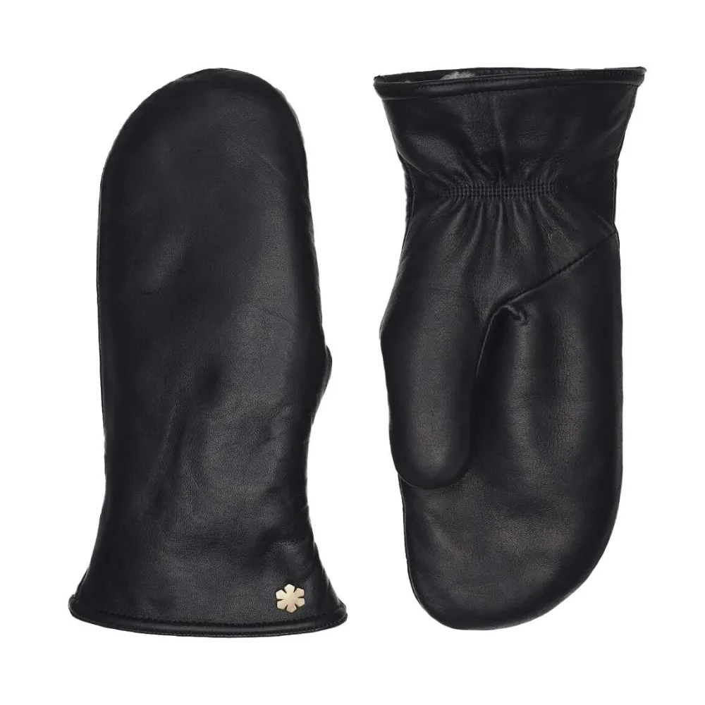 RHANDERS Helena Leather Mittens Black^Dame Accessories|Accessories