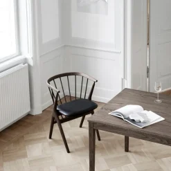 Sibast Furniture No 8 Chair Mørkolieret Eg Sort Saga Læder^ Stue|Stole