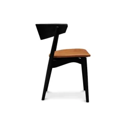 Sibast Furniture No 7 Dining Chair Sortlakeret Eg Cognac Dunes Læder^ Stue|Stole