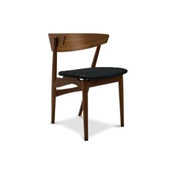 Sibast Furniture No 7 Dining Chair Røget Eg Sort Saga Læder^ Stue|Stole