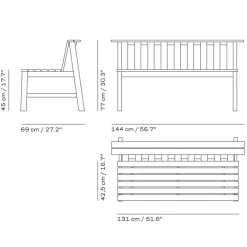Skagerak Plank Bænk^ Udendørs|Havemøbler