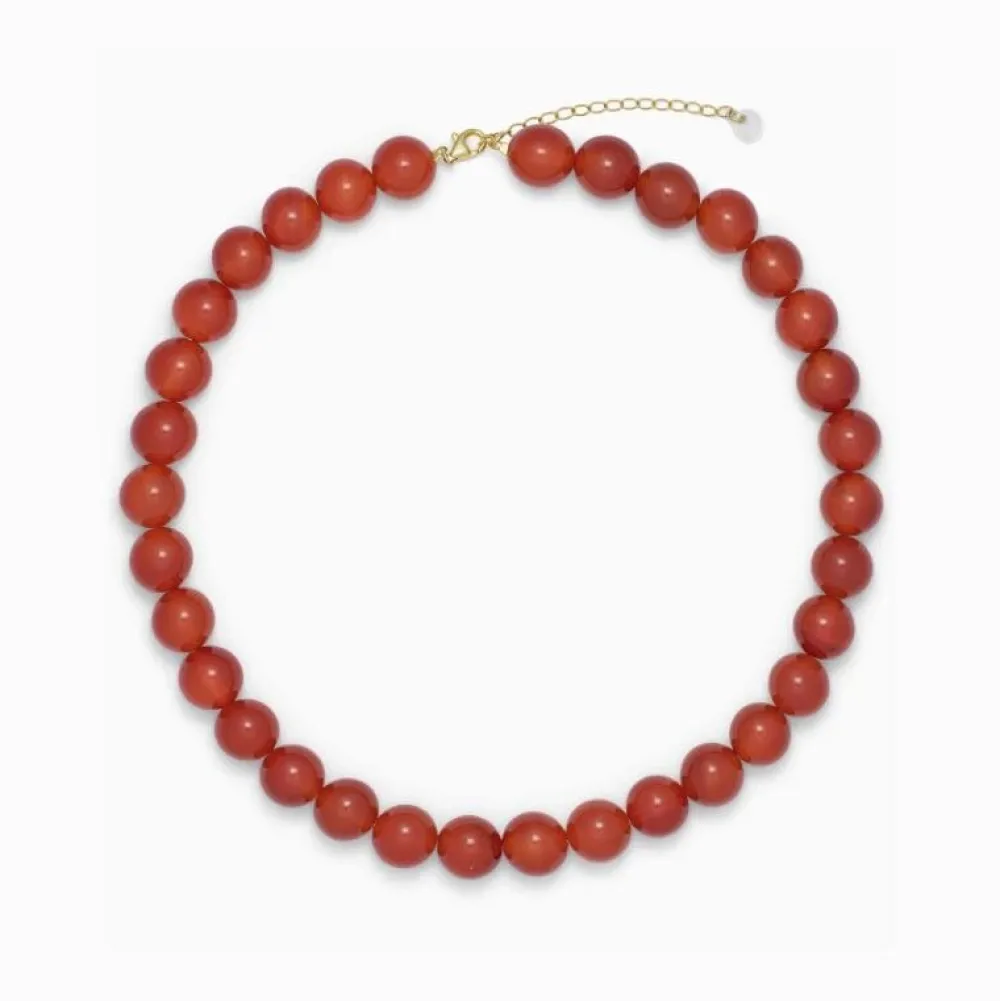 Soï Krystal Halskæde Faro Rød Jade^Dame Accessories|Smykker