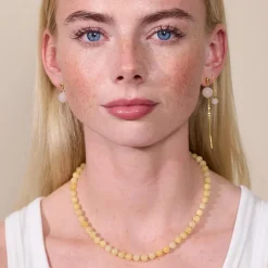 Soï Krystal Halskæde Gul Jade^ Smykker