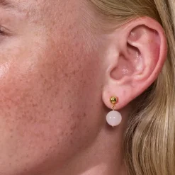 Soï Krystal Nora Øreringe Rosa Jade^Dame Accessories|Smykker