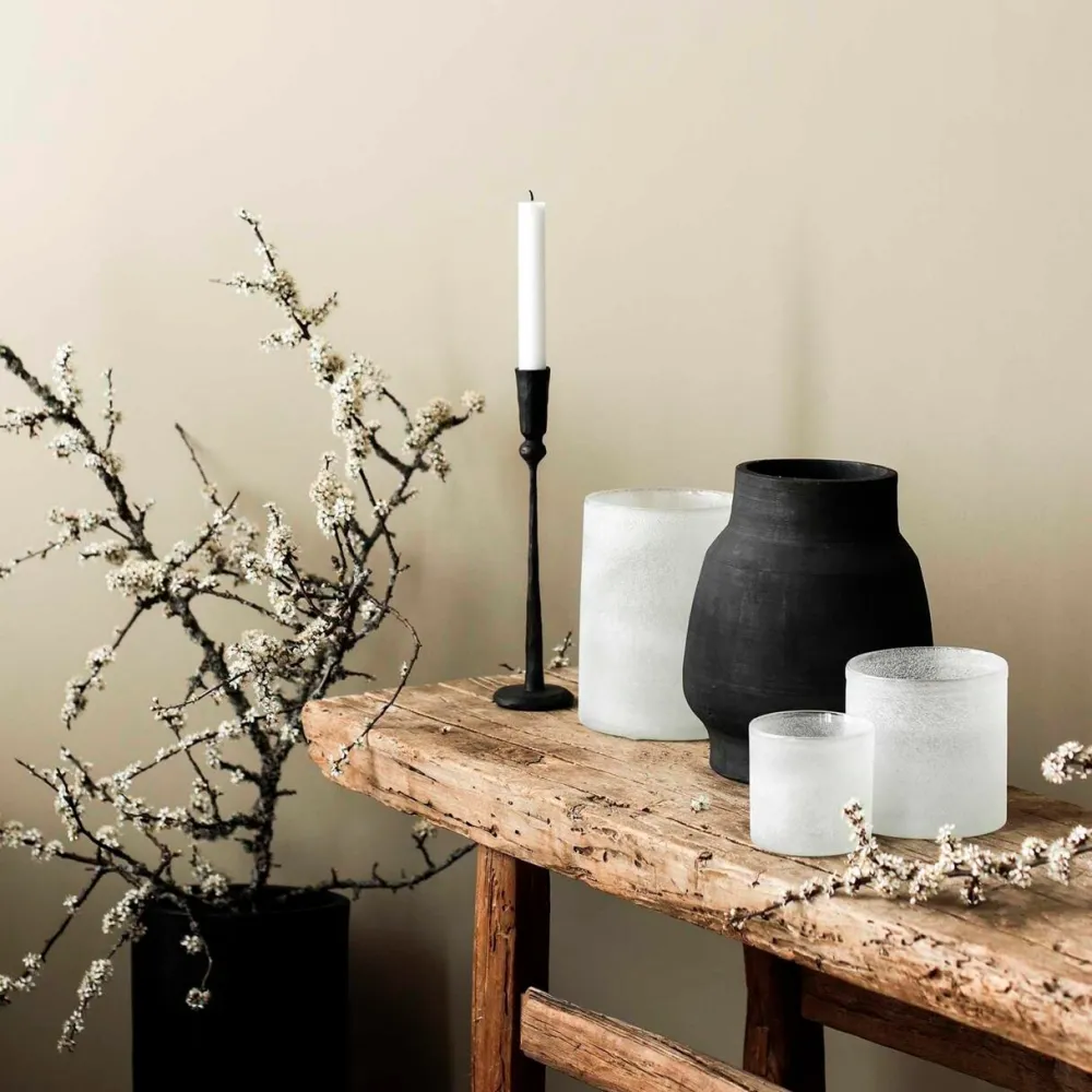 Tell Me More Frost Candleholder Large White^ Andet Boligtilbehør|Lysestager