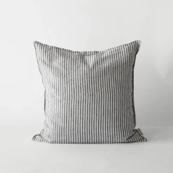 Tell Me More Linen Cushion Grey/White 50x50 cm^ Puder