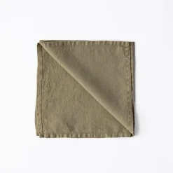Tell Me More Linen Napkin Olive^ Køkkentekstiler